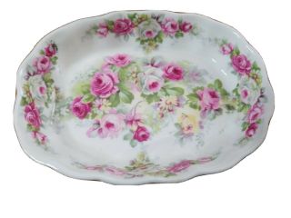 Collectible Vintage Royal Crownford Pink Roses Soap Dish - Made In England