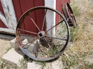 Antique Steel 24 Inch Wagon/tractor Wheel (2)