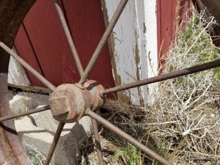 Antique Steel 24 Inch Wagon/Tractor Wheel (3) 2