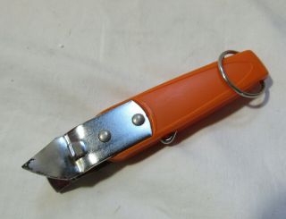 Ekco Vintage Orange Plastic Metal Can Bottle Corkscrew Opener
