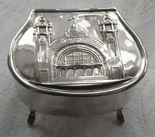 1908 Franco British Exhibition Small Sterling Silver Lidded Box By A.  C.  Jackson