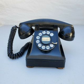 Antique Bell System Western Electric 302 Black F1 Rotary Telephone Vintage