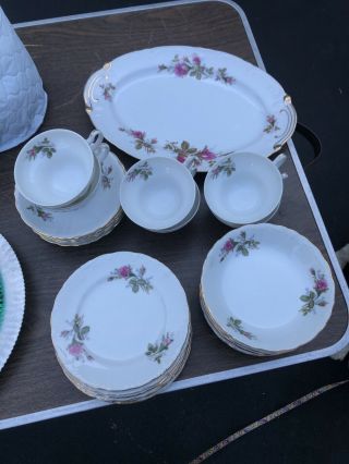 Vintage Fine China Japan Royal Rose 6 Pc Set Cups Saucers Plates Bowls Platter