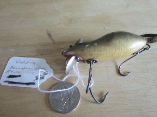 Vintage Heddon Meadow Mouse 1929 4000 Wood Glass Eyes Lure