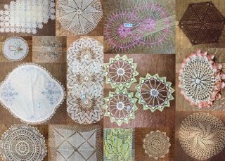 Estate Vintage Variations: Handmade Crochet Dresser Table Crocheted Doilies