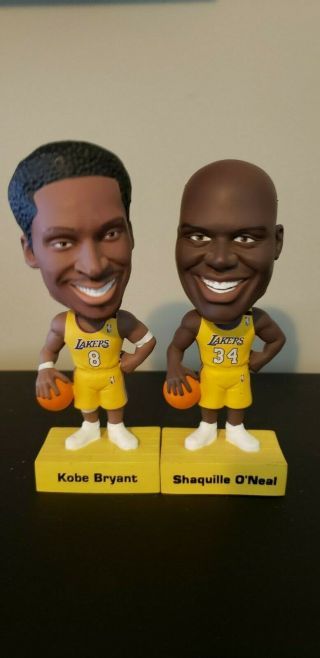 Vintage Los Angeles Lakers Kobe Bryant 8 And Shaq Upper Deck Bobblehead Nba