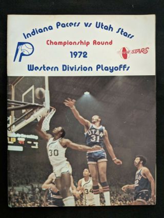 1972 Indiana Pacers Vs Utah Stars Aba Championship Playoffs Program Ex