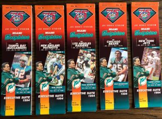 Various Miami Dolphins Ticket Stub/pack From 1994 Season
