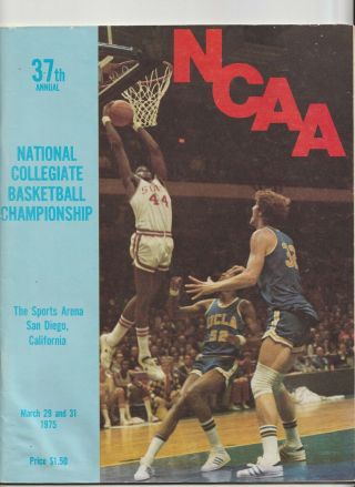 Rare 1975 Ncaa Basketball Final Four National Championship Program Ucla