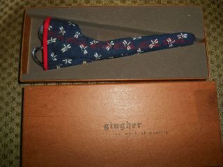 Vintage Gingher Knife Edge Pinking Shears Chrome W/ Sheath & Box Scissors