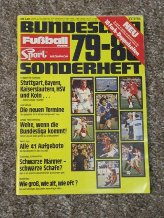 1979/80 Bundesliga German Soccer Yearbook With 2 Page Color Team Photos.