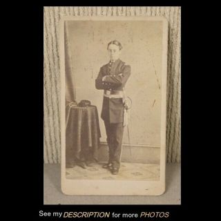 Antique Cdv Civil War Photograph Union Officer With Sword