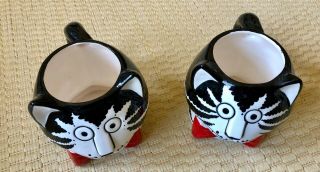 Vintage B Kliban Cat With Red Bow 2 Coffee Cup Mugs No Chips Or Cracks
