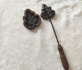 Antique Millinery Flower Making Tool - Flower Making Mold Iron Leaf - Petal Mold