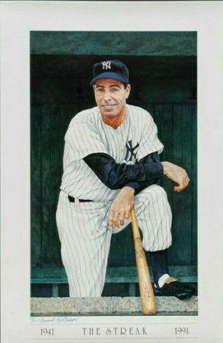 Rare Joe Dimaggio 23x35 Lithograph Artist Proof Armand Lamontagne Signed Yankees