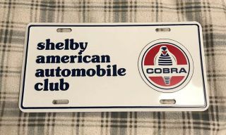 Vintage Shelby American Automobile Club License Plate Topper Ford Cobra 23