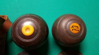 Antique Wooden Lawn Bowling Bocce Ball 3