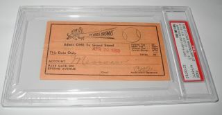 1950 Baseball St Louis Browns Pass Ticket Stub Psa Bob Lemon Hr Ned Garver 4 - 23