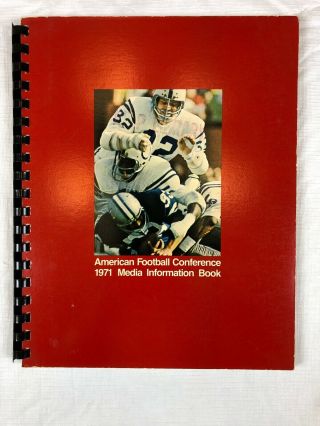 1971 American Football Conference Nfl Media Information Rare Spiral Book