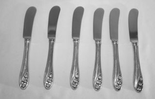 Vintage Gorham Sterling Silver 6 - Piece Butter Knife Set Lily Of The Valley 1950
