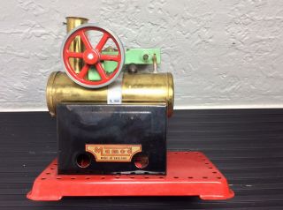 Mamod Minor 2 Antique Brass Stationary Model Boiler Steam Engine Vintage
