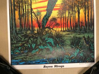 Bayou Swamp Mirage Vintage Back Light Poster Psychedelic Lady Tree 1970 ' s mini 3