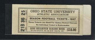 Vintage 1947 Ohio State Buckeyes Football Season Ticket Stub Book - Empty