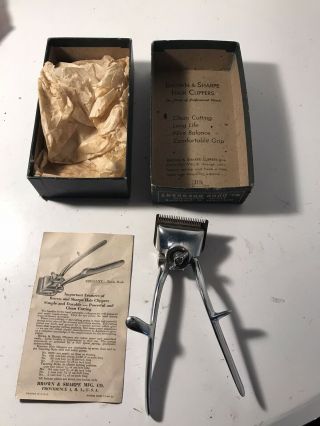 Brown And Sharpe Hair Clippers.  No.  0000 Bressant.  Vintage