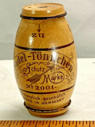 Antique German Needle Case Figural Miniature Beer Barrel Sewing Holder Victorian