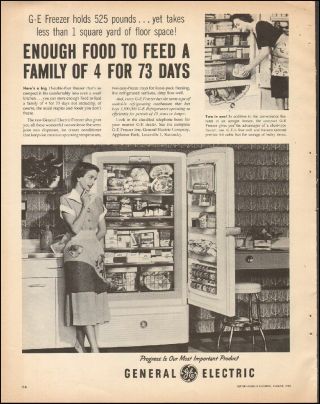 1955 Vintage Ad For General Electric Freezer Retro Appliance Photo 082117