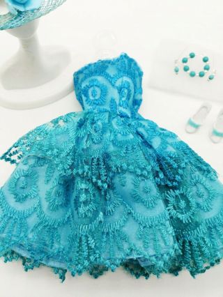 BARBIE FASHION TURQUOISE EMBROIDERED PARTY DRESS SPECIAL OFFER,  MORE 3