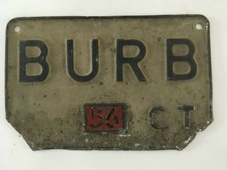 Vanity License Plate Burb Suburb Suburban Early 1956 Connecticut Low $3.  99 Ship