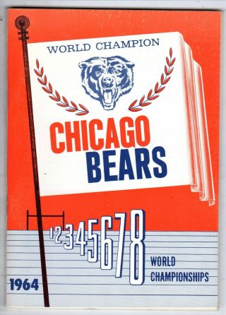 1964 Chicago Bears Football Media Guide,  Bill George,  Doug Atkins,  Mike Ditka Vg