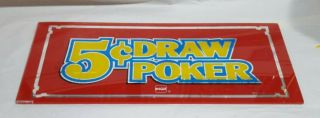 Vintage Igt Slot Machine Glass " 5 (cent) Draw Poker "