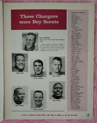 1965 AFL Football Program San Diego Chargers vs York Jets at Balboa Stadium 3