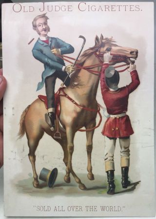 ca.  1880’s or 1890’s OLD JUDGE CIGARETTES Color Lithograph Polo Horse Advertising 3