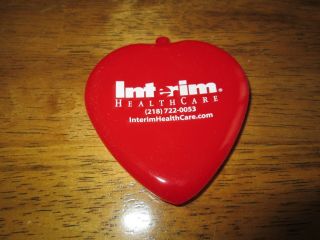 Vintage Rubber Squeeze Coin Purse Advertising Interim Health Care Heart Shaped