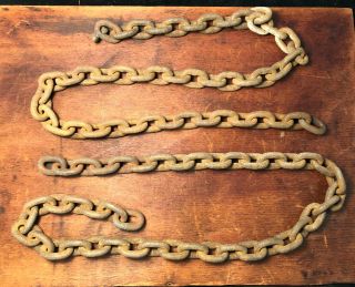 2 Vintage Heavy Link Chain Industrial Chain Links 3lbs
