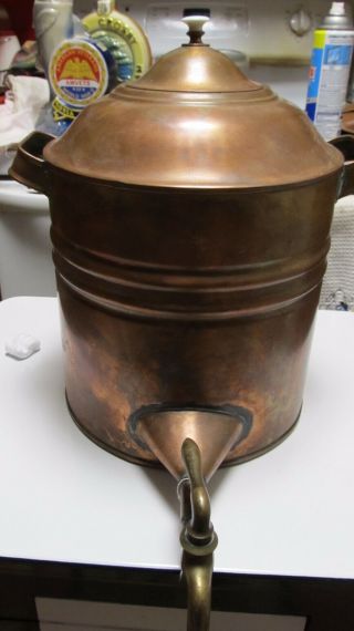 Antique Vintage Copper Water Liquid Container Dispenser Large 10 X 14