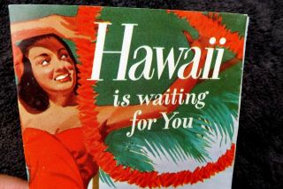 VINTAGE 1954 HAWAII PAN AMERICAN AIRLINES BROCHURE PAA CLIPPER,  FLYER 3