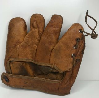 Vintage 1920s - 30’s Nokona Split Finger Baseball Glove.  Brown 2