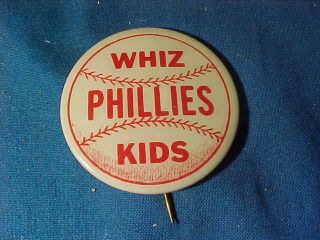 Orig 1950 Philadelphia Phillies Baseball The " Whiz Kids " Pinback