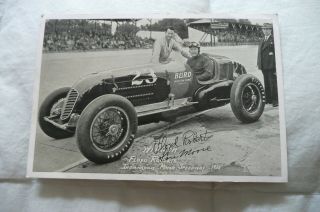 Fantastic Vintage 1938 Floyd Roberts Indy 500 Car Racing Driver Postcard
