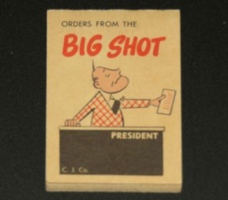 Vintage Retro Cracker Jack Prize Toy Orders From The Big Shot Paper Book 1950s