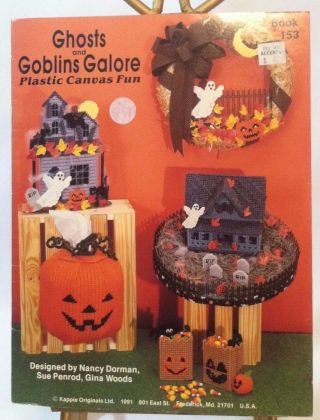 Vtg 1991 Kappie Originals Ghosts And Goblins Galore Plastic Canvas Fun Patterns