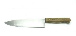 Vintage Chicago Cutlery Chef Knife 8” Stainless Steel 42s Wooden Handle