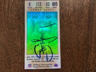 Bowl Xxix Ticket Stub Autographed By Steve Young