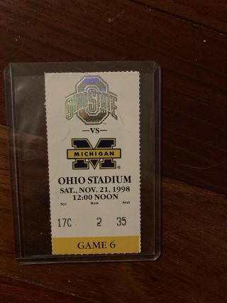 1998 Ohio State Buckeyes Vs Michigan Program Ticket Football Signed 12 jsa lette 3