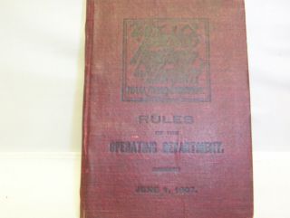 York Haven Hartford Railroad Company Rules Of The Operating Dept.  1907