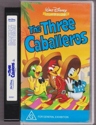 Disney Vhs Video The Three Caballeros Vhs Tape Video Vintage